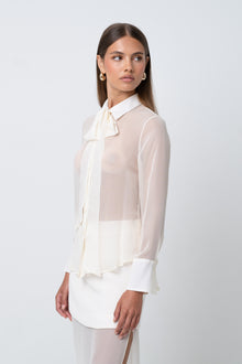 Silk Tie Blouse