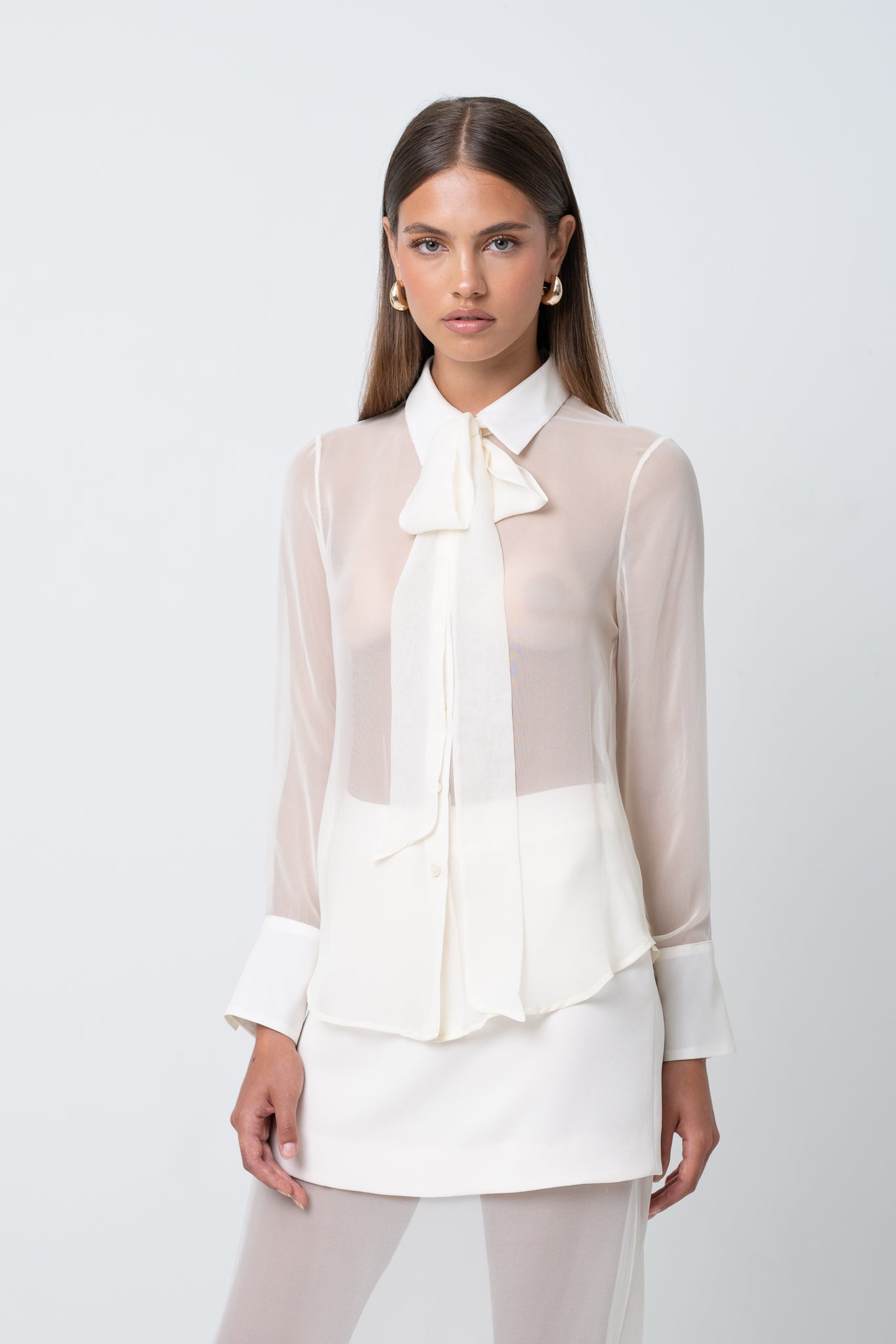 Silk Tie Blouse